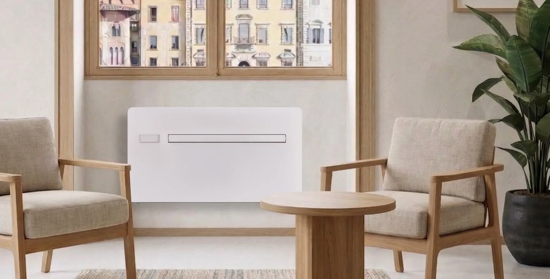 A new-construction interior with an AIO unit