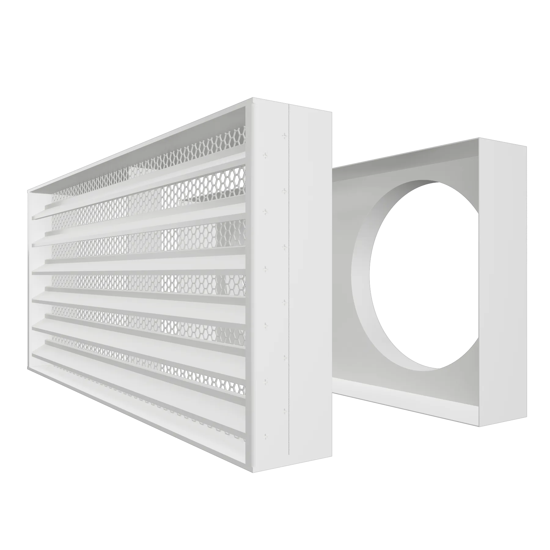 Louver and plenum box separated