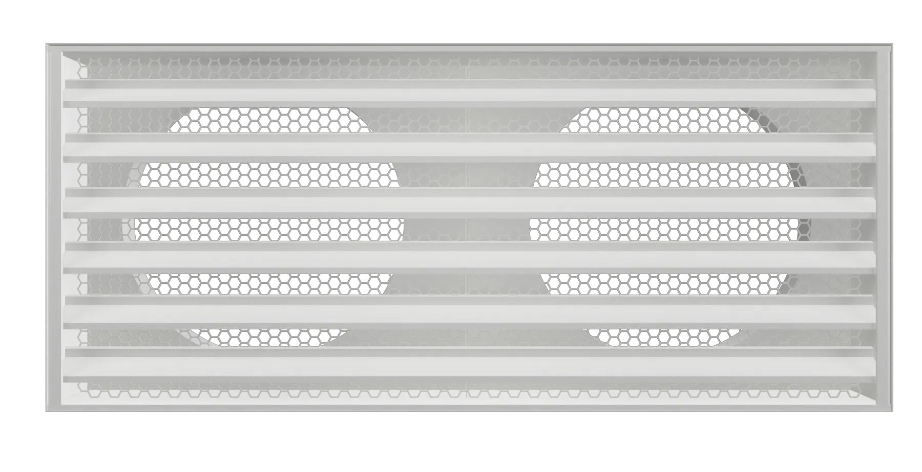 Surface-mounted linear louver assembly