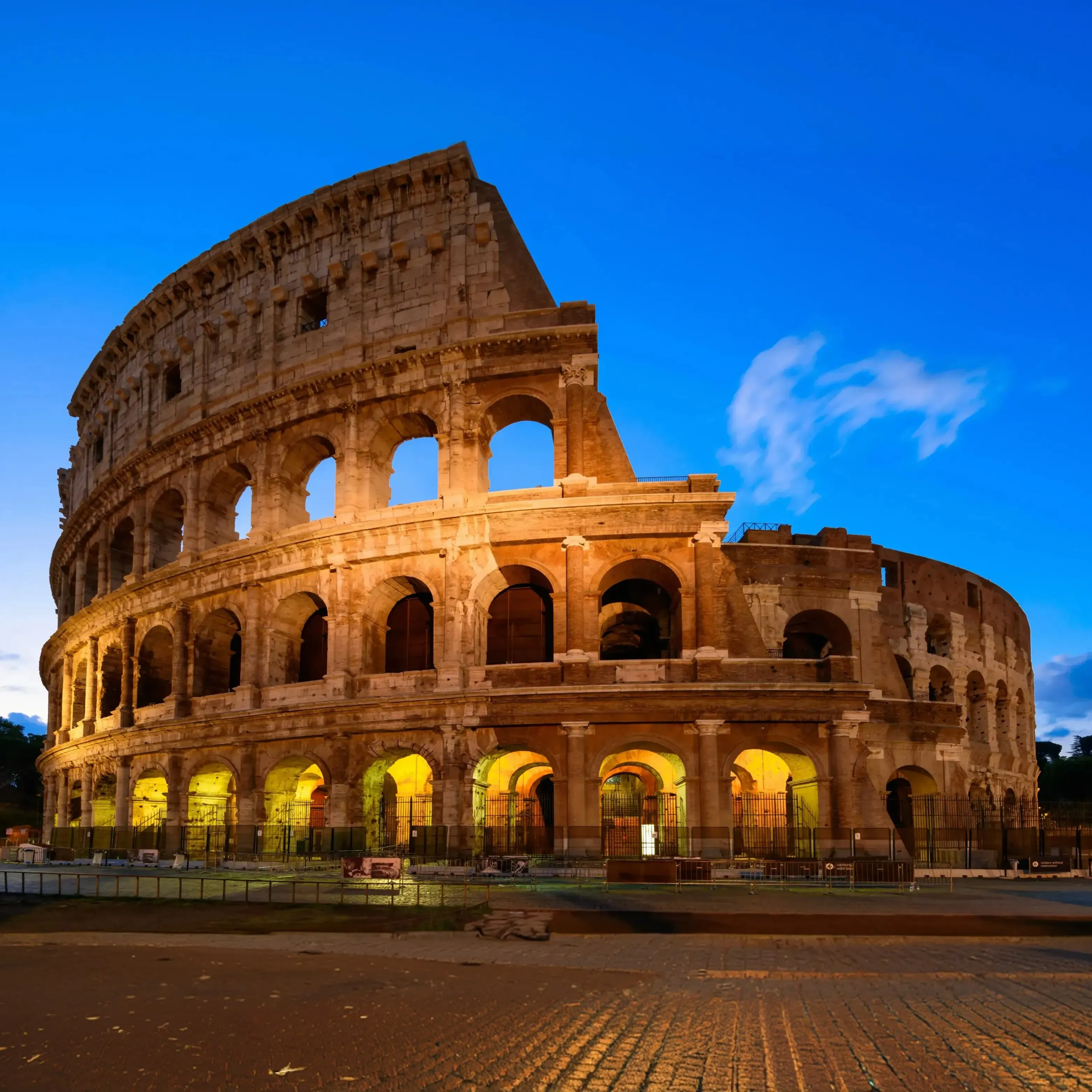 The Colosseum at dusk