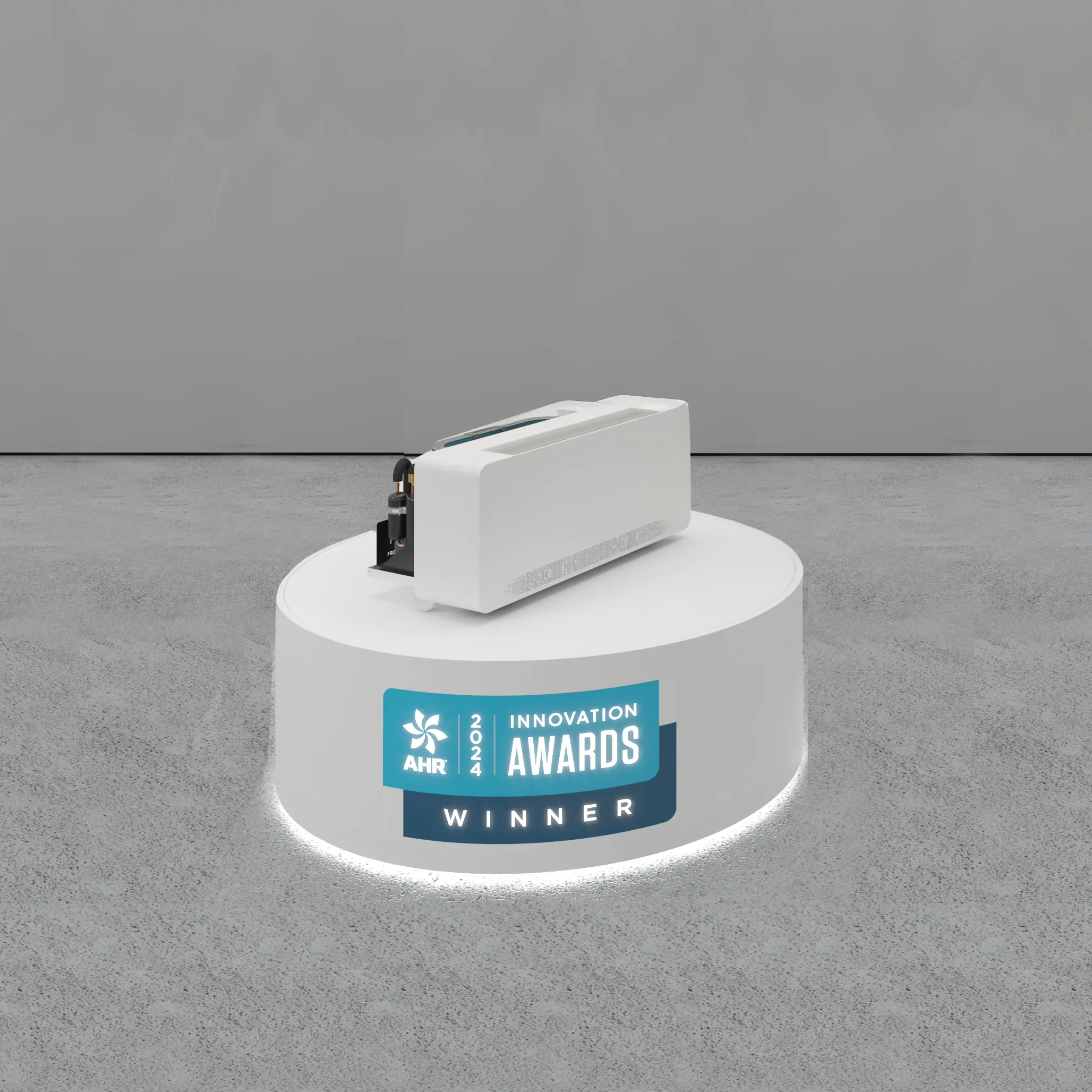 The Nextac Model P on its award pedestal