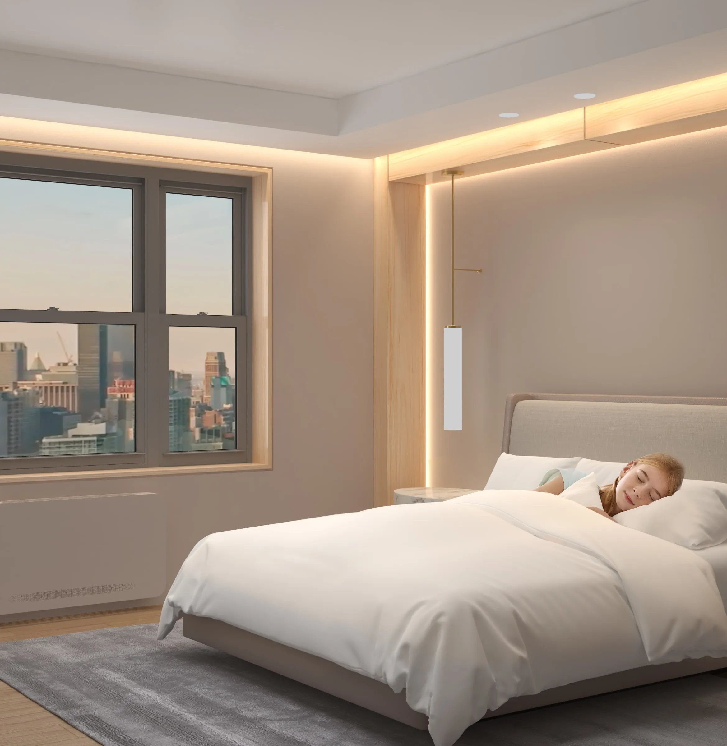 A quiet bedroom served by its own individual comfort system
