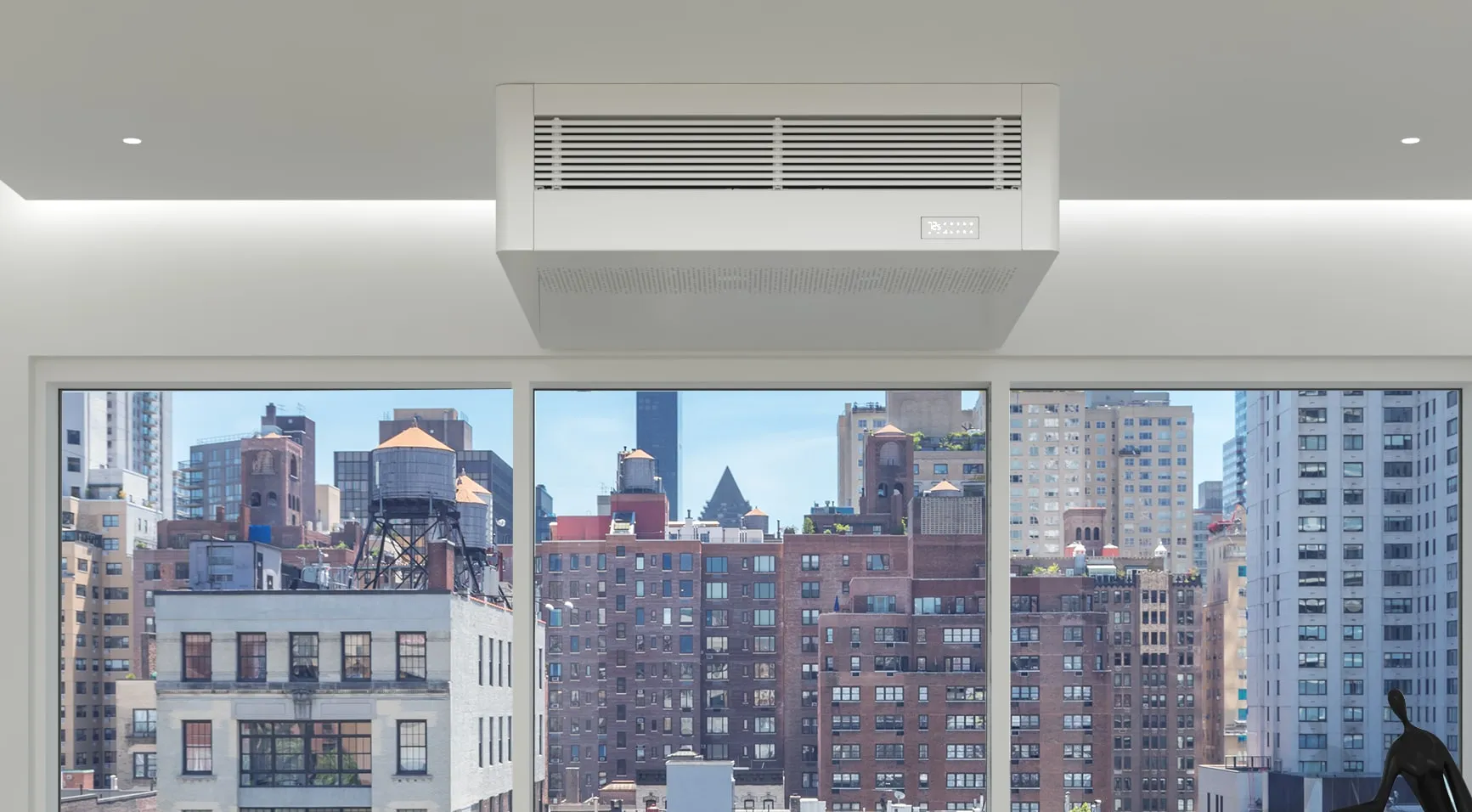 AIO Ceiling Suspended unit mounted below a ceiling