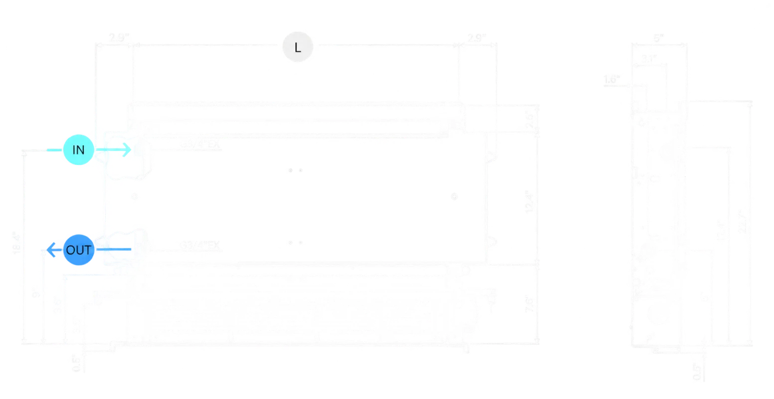 OSMO Recessed Ceiling Plaster Frame standard dimensioned drawing